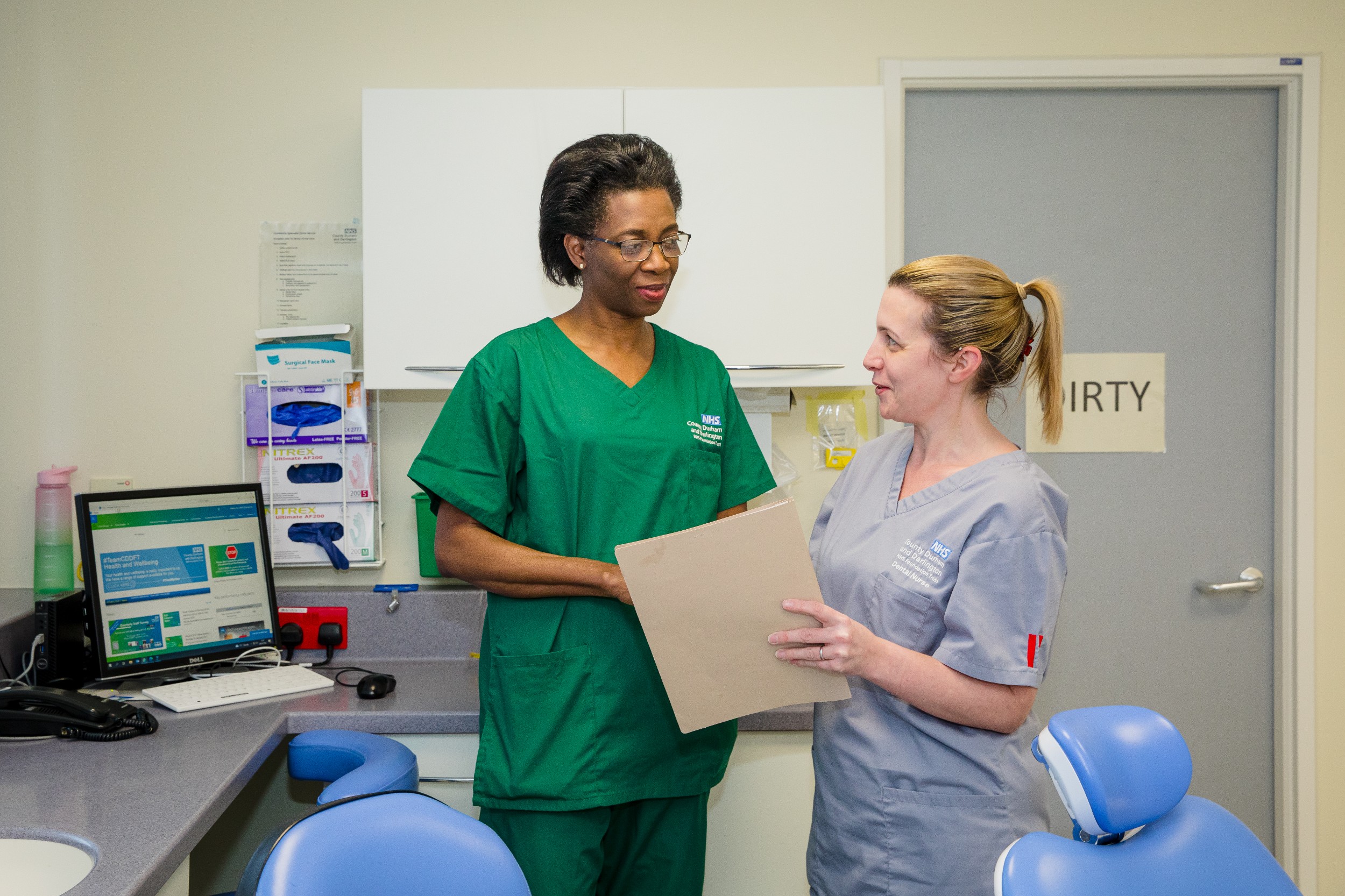 Dental nurses in dental office