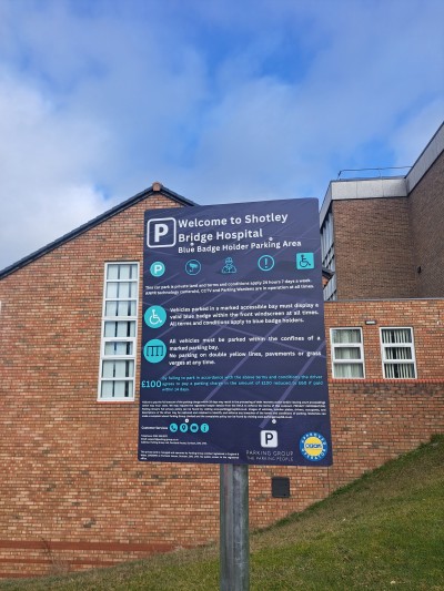 ANPR signage at the hospital 