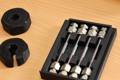 The specialised tubes used to transport the breath samples to the laboratory at Imperial College London for analysis.