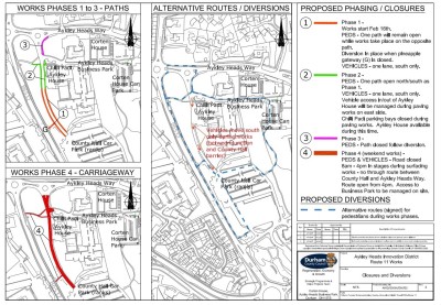 Roadworks map for Aykley Heads February 2026.jpg