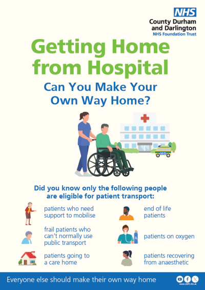 patient leaflet outlining criteria for patient transport