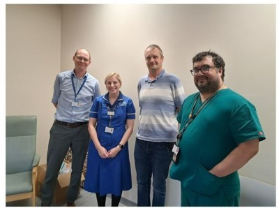 Patient Anthony with the Movement Disorder Team 