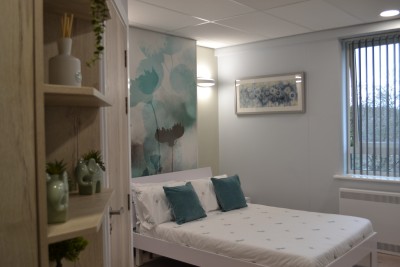 Picture of the double bed in the Serenity Suite