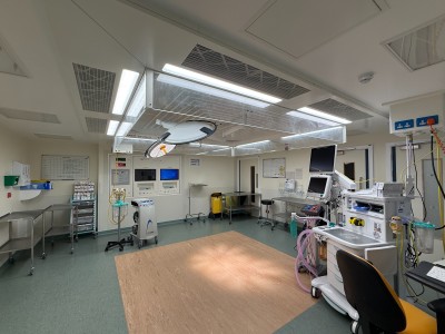 Picture of empty theatre with equipment in