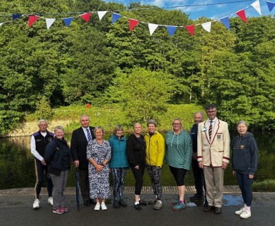 Photo of CDDFT staff and local rowing club