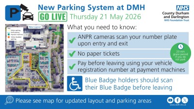 Infographic detailing changes to parking at DMH