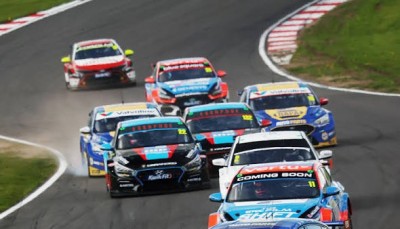 racing cars on a track